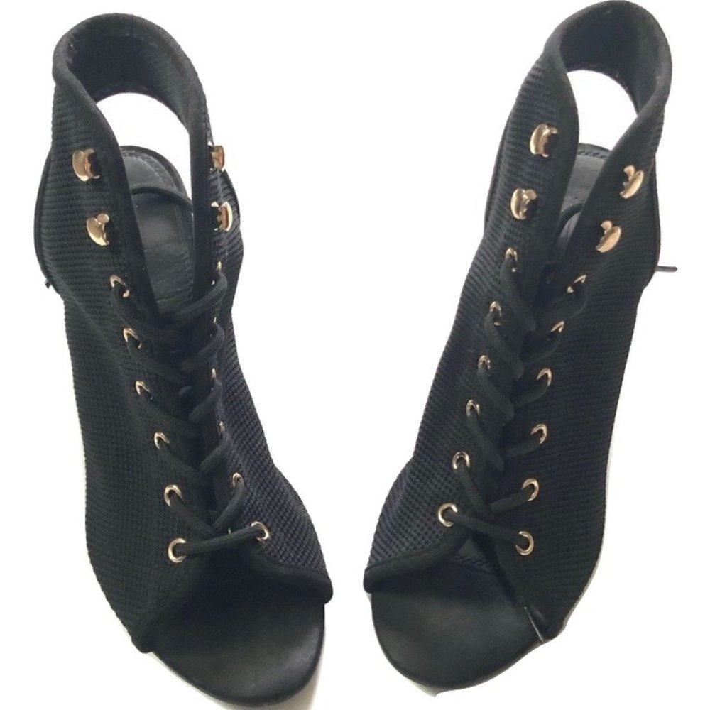 Asos Black Lace Platform Heels Size 7
